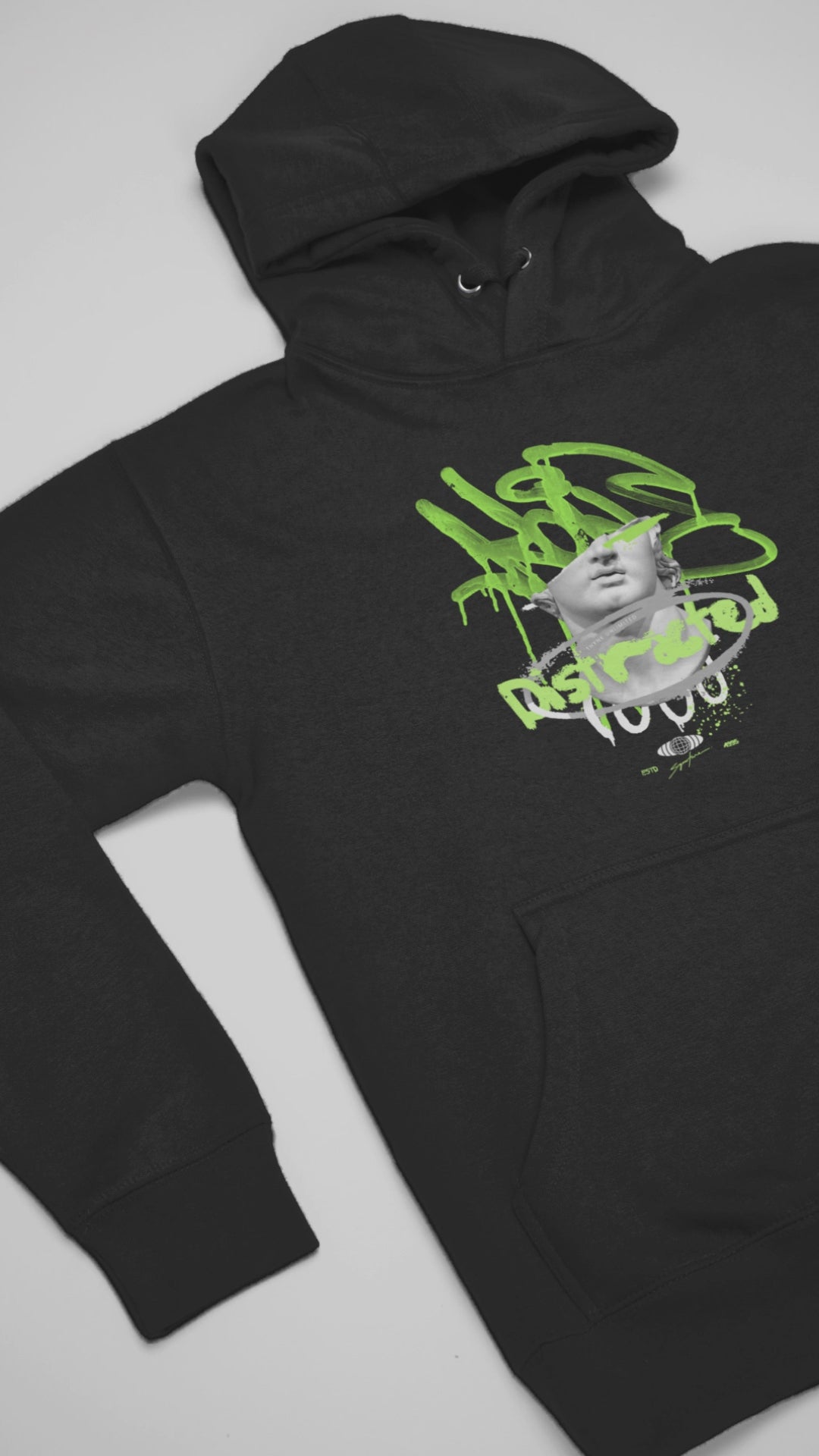 Graffiti Graphic Hoodie, Matches Air Max 95 Neon Green Sneakers