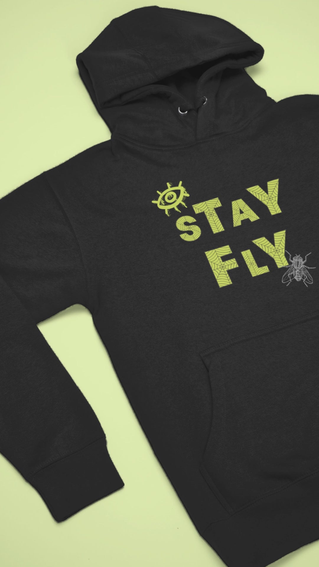 I Stay Fly Hoodie: Neon Yellow Graphic, Matches Air Max 95s Houseflies Sneakers