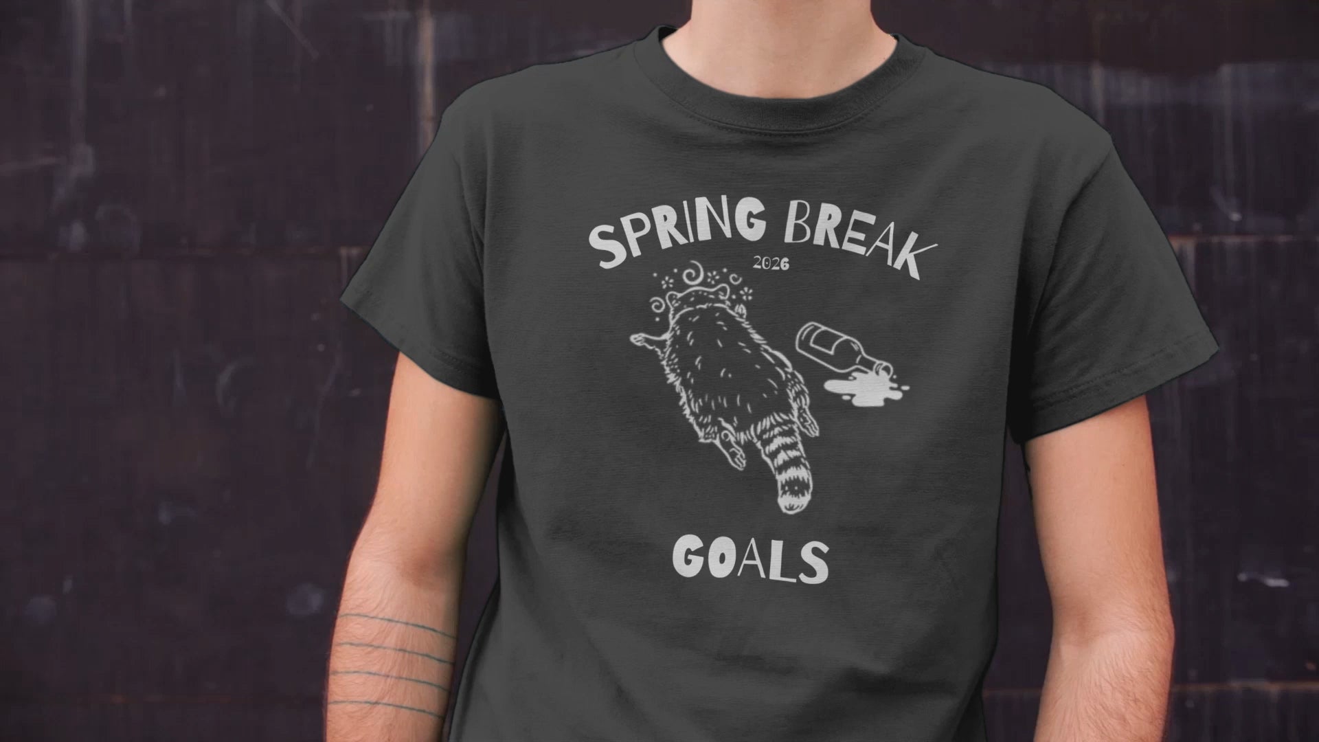 Funny Spring Break T-Shirt, Viral Drunk Raccoon Shirt