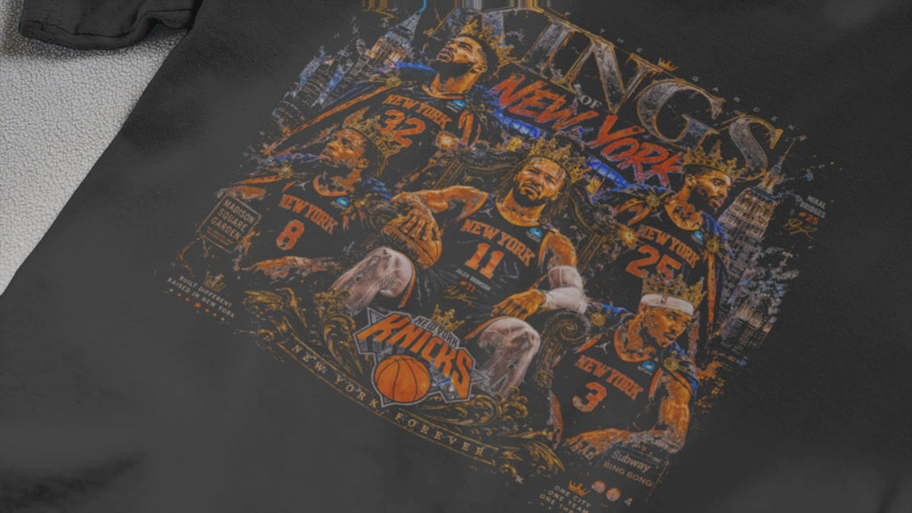 New York Basketball T-Shirt, Knickerbockers Starting Five, Kings of NY Graphic Tee