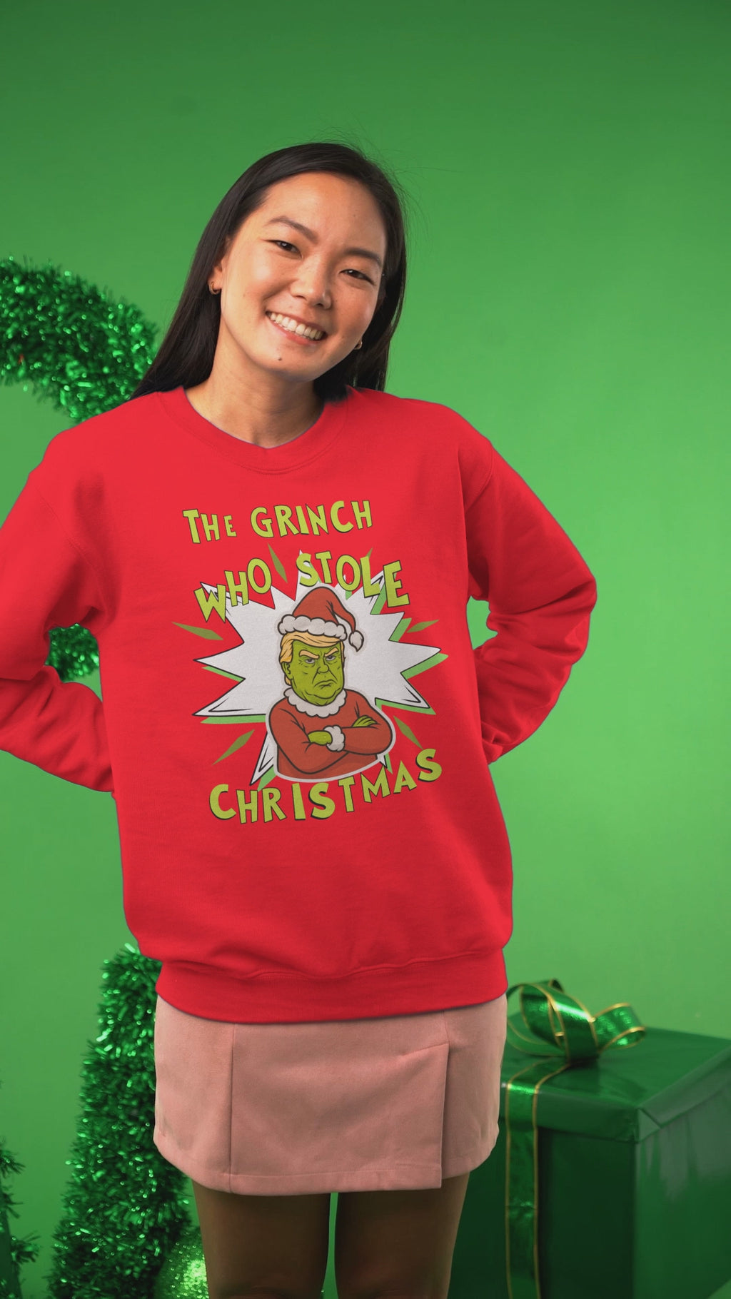 Trump Grinch Sweater, Funny Grinchmas Xmas Sweatshirt, Anti Trump Holiday Shirt, Ugly Christmas Sweater