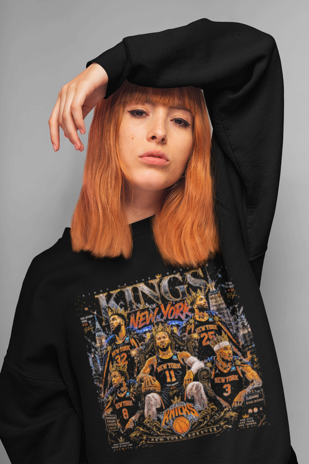 New York Basketball T-Shirt, Knickerbockers Starting Five, Kings of NY Graphic Tee