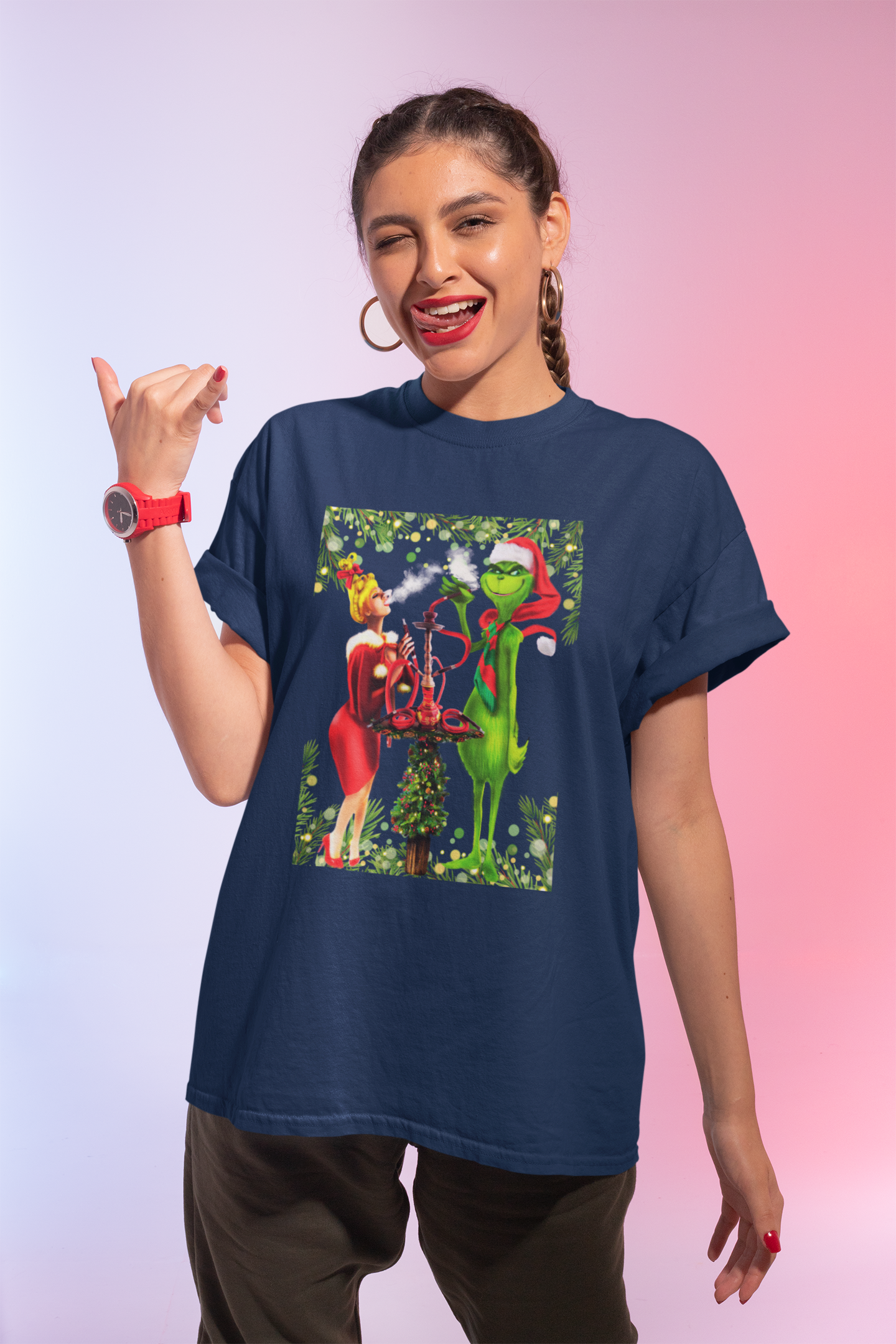 Hookah Grinch Christmas Sweater Ugly Xmas Sweater for Hookah Lovers