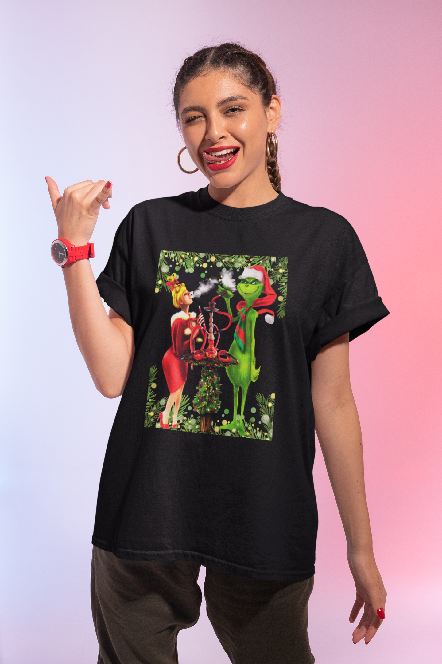 Hookah Grinch Christmas Sweater Ugly Xmas Sweater for Hookah Lovers