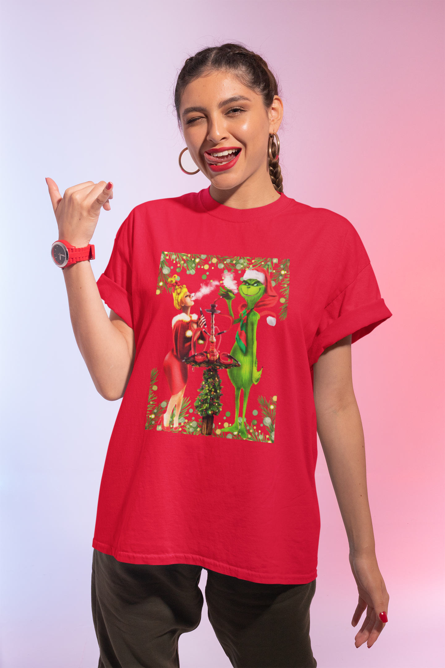 Hookah Grinch Christmas Sweater Ugly Xmas Sweater for Hookah Lovers