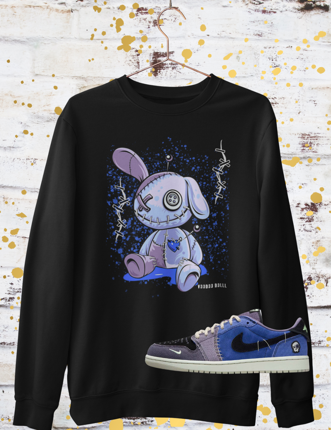 Voodoo Doll Hoodie, Matches Zion Williamson Air 1's OG Low Voodoo Sneakers, Voodoo Alternate Shirt, Retro 1s Sweatshirt